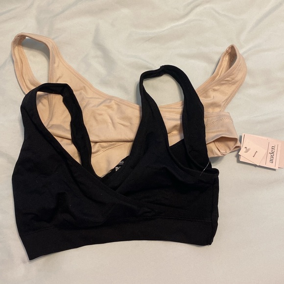 Womens Nursing 2pk Pull Over Seamless Sleep Bra - Black/Light Pink - M - Picture 2 of 2